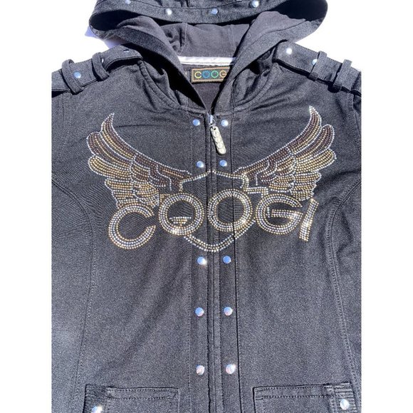 Coogi Women's Hoodie Black Stud Medium Authentic - Picture 5 of 9